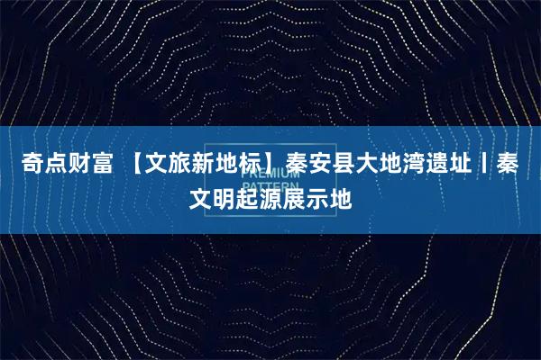 奇点财富 【文旅新地标】秦安县大地湾遗址丨秦文明起源展示地