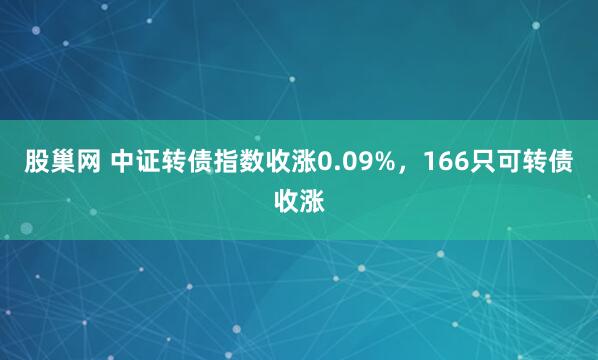 股巢网 中证转债指数收涨0.09%，166只可转债收涨