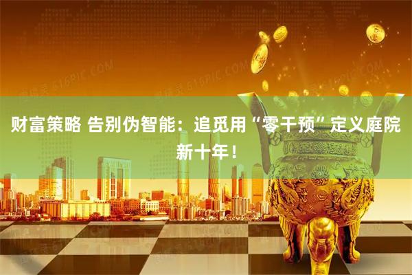 财富策略 告别伪智能：追觅用“零干预”定义庭院新十年！