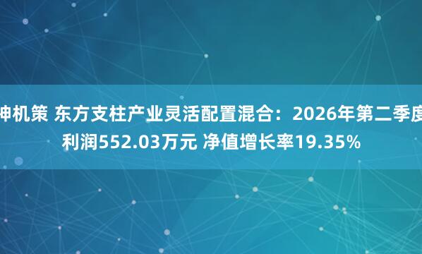 神机策 东方支柱产业灵活配置混合：2026年第二季度利润552.03万元 净值增长率19.35%
