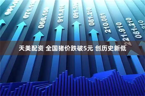 天美配资 全国猪价跌破5元 创历史新低