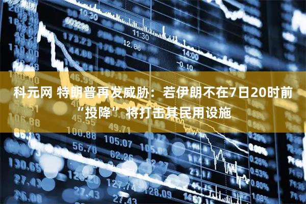 科元网 特朗普再发威胁：若伊朗不在7日20时前“投降” 将打击其民用设施
