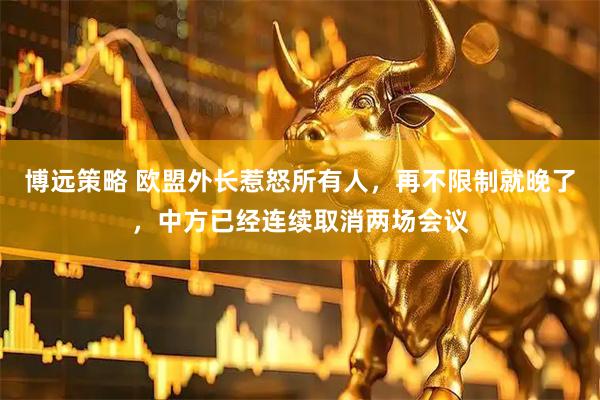 博远策略 欧盟外长惹怒所有人，再不限制就晚了，中方已经连续取消两场会议