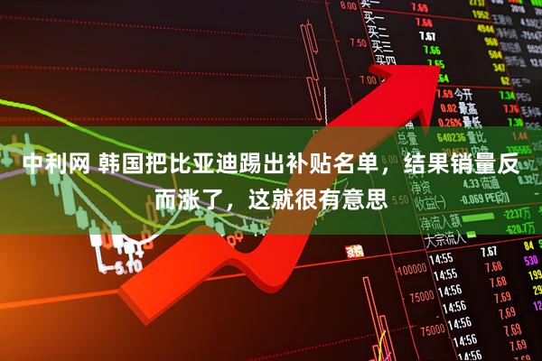 中利网 韩国把比亚迪踢出补贴名单，结果销量反而涨了，这就很有意思
