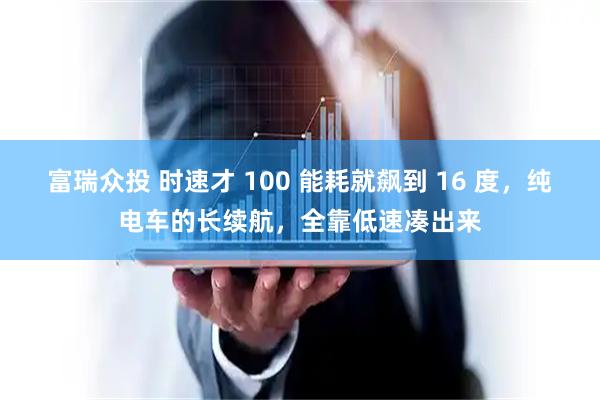 富瑞众投 时速才 100 能耗就飙到 16 度，纯电车的长续航，全靠低速凑出来