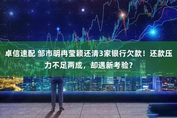 卓信速配 邹市明冉莹颖还清3家银行欠款！还款压力不足两成，却遇新考验？